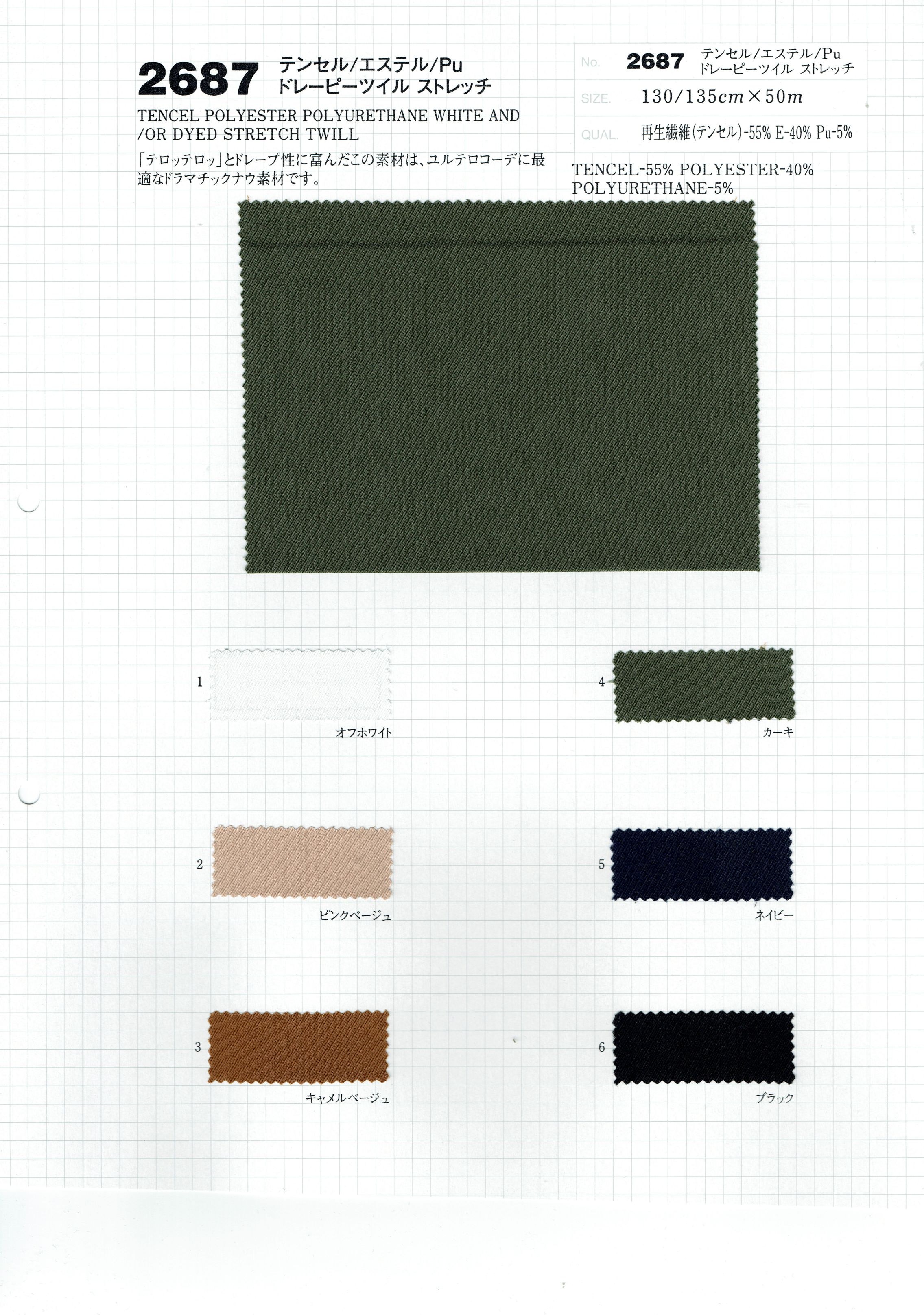 View 55% LYOCELL 40% POLYESTER 5% POLYURETHANE WHITE AND/OR DYED STRETCH TWILL