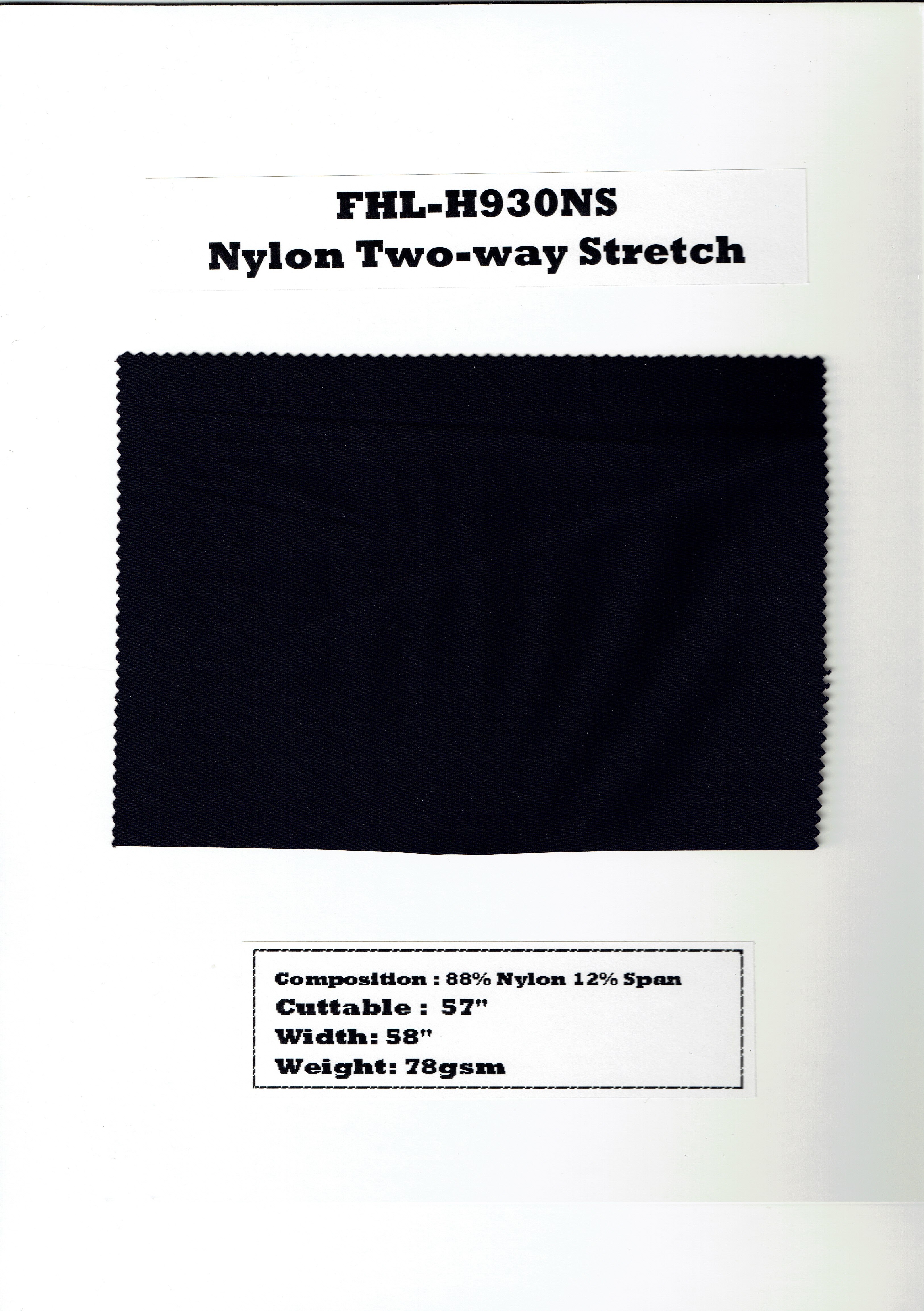 View 88% NYLON 12% SPANDEXSOFT FOUR WAY STRETCH